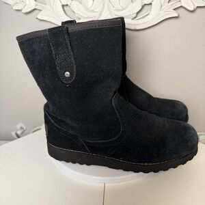 UGG Black Shearling Lined Mid Calf‎ Winter Boots Womens US 5